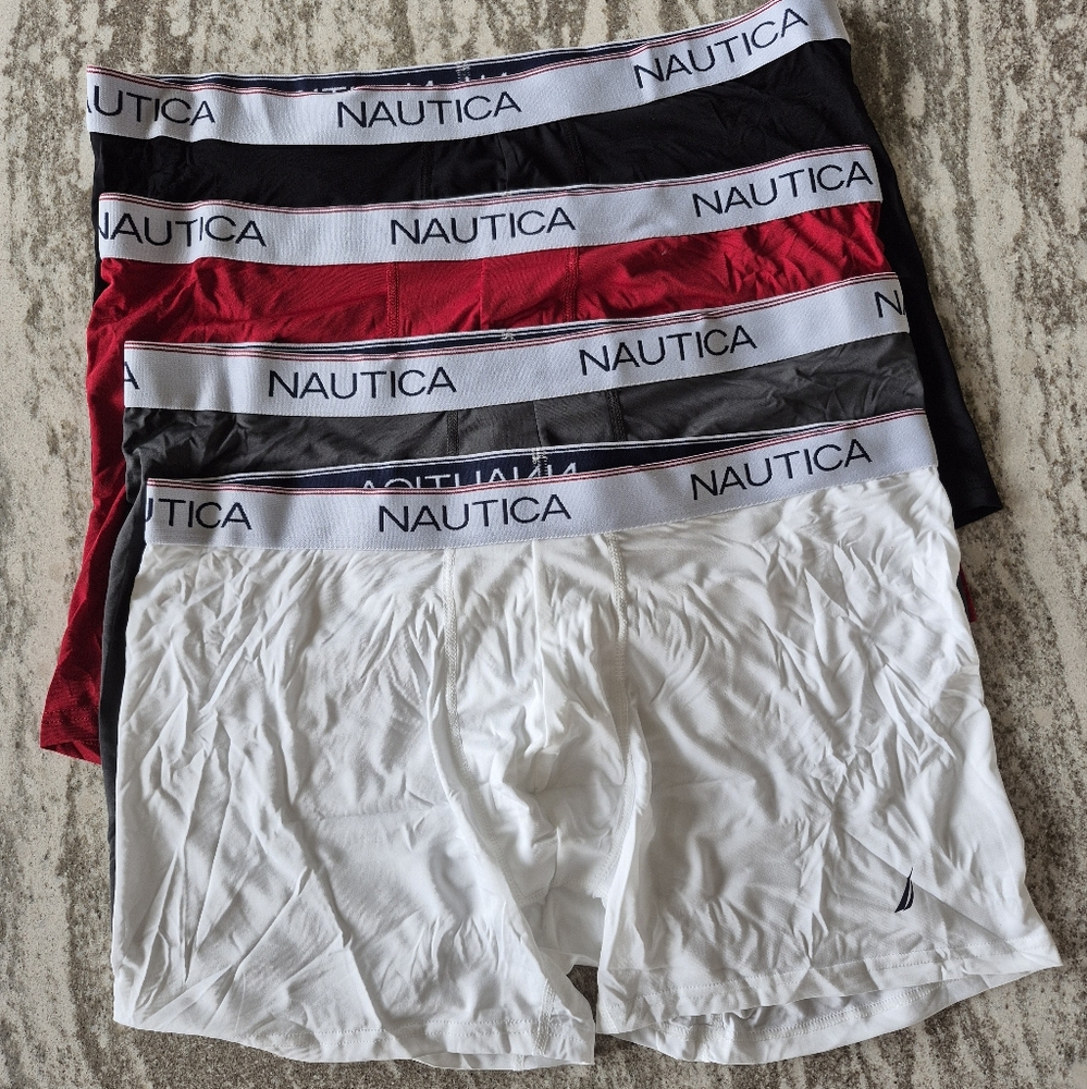Nautica Men's 4-Pack Microfiber Boxer Briefs Underwear Size Large NEW